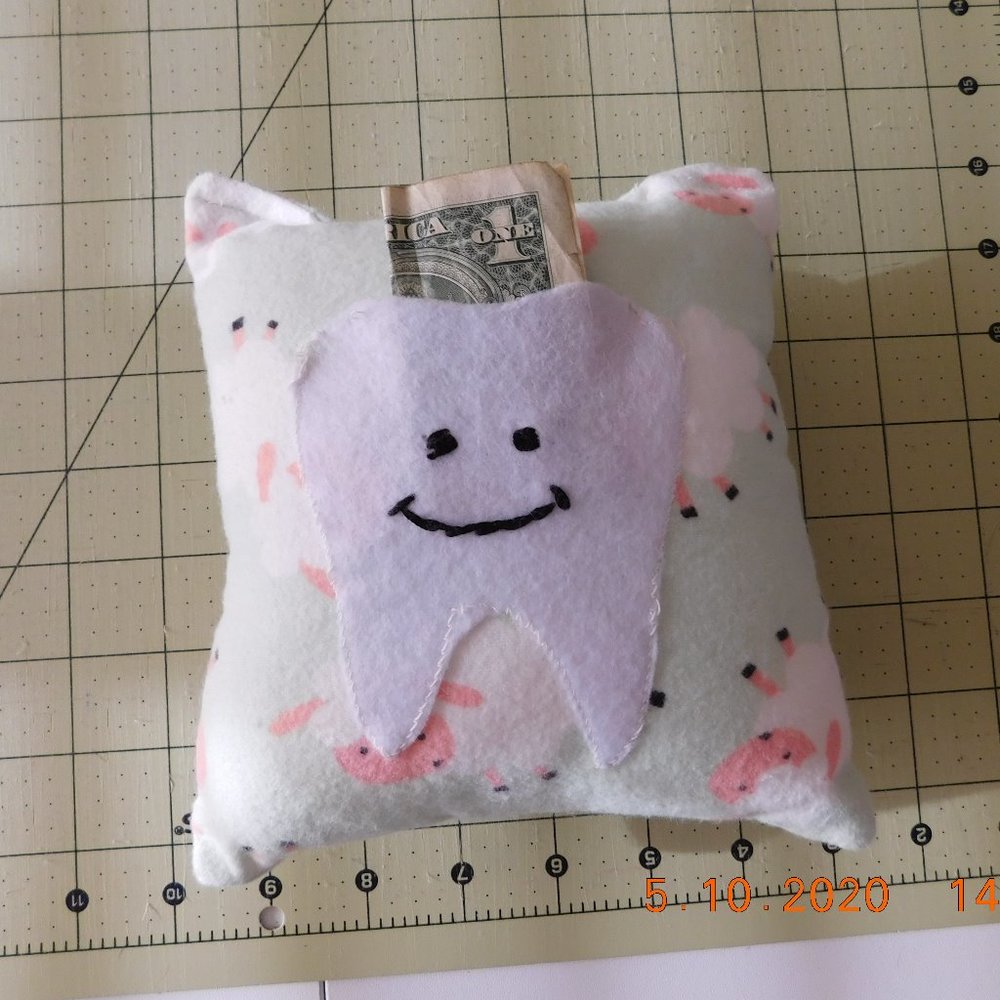 Tooth Fairy Pillow-6" by 6" Handcrafted